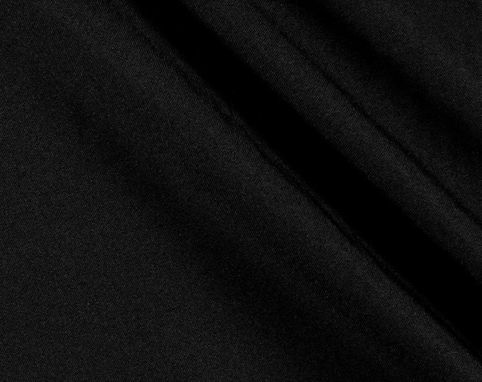 Black Solid Poly Poplin Fabric By The Yard - ''60 Width - Polyester Poplin - Wholesale Price- Used for Decorations, Parties, Weddings