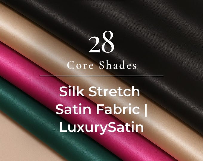Luxury Stretch Silk Satin Fabric by The Yard - 2-Way Stretch 60" Wide Silky Fabric for Apparel and Decor | LuxurySatin