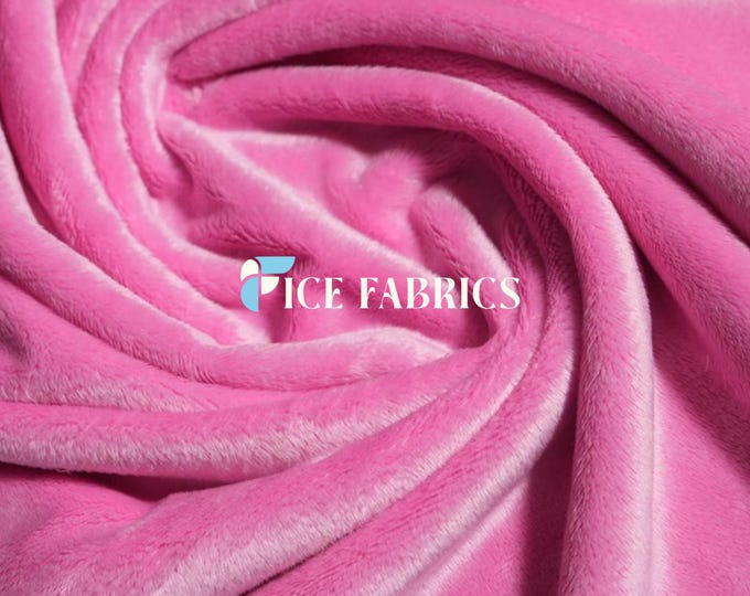 Pink New Faux Fur | Pink Fleece Minky Fabric By The Yard | Faux Fur Fabric | 58’’ Wide | Thick and Soft
