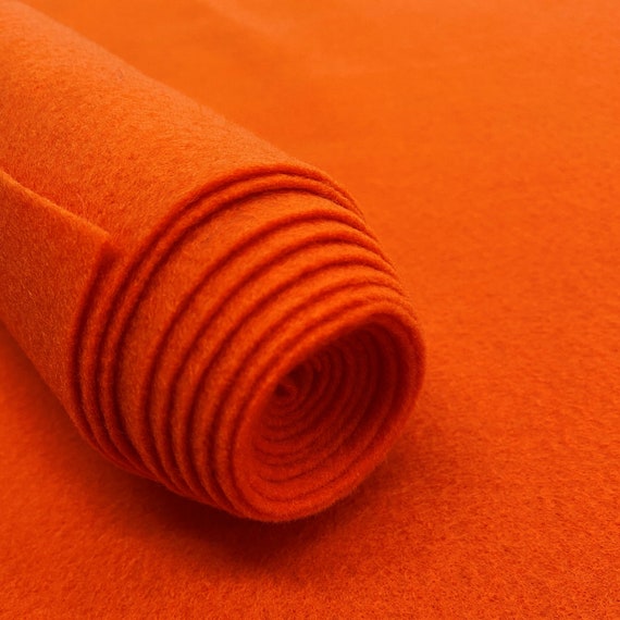 Orange Acrylic Felt Fabric_ 72 Wide _ Thick Quality Felt Fabric by
