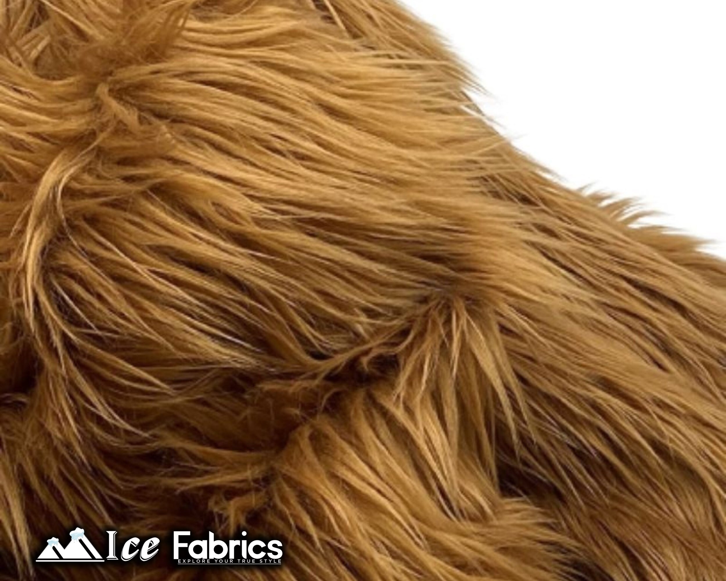 Light Brown Mohair Shaggy Faux Fur Fabric By The Yard ( Long Pile ) 60 Wide