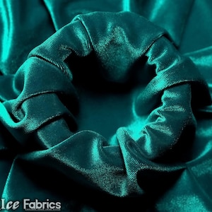 Smooth Teal 4-way stretch fluwelen stof op maat gesneden | Polyester Spandex-stof | 60&quot; breed | voor jurk, tafelkleed, draperie