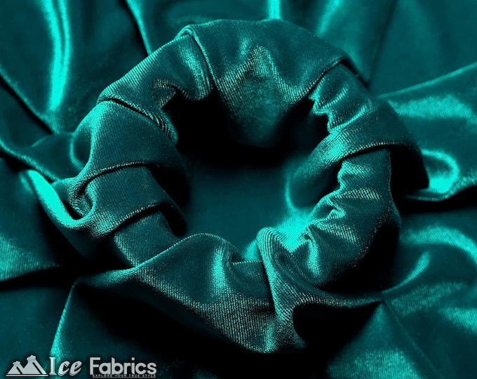 Smooth Teal 4 Way Stretch Velvet Fabric By The Yard | Polyester Spandex Fabric | 60” Wide | for Dress, tablecloth, Drapery