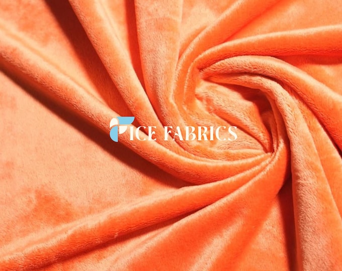 Orange New Faux Fur | Ivory Fleece Minky Fabric By The Yard | Faux Fur Fabric | 58’’ Wide | Thick and Soft