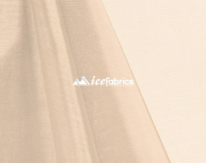 Champagne _ Crystal Sheer Organza Fabric By The Yard and By The Roll- for Decorations, Fashion Dress