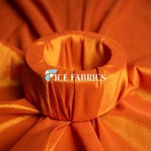Orange Stretch Taffeta Fabric By The Yard Nylon Spandex Taffeta Fabric for Dress, Clothing, costume, Bridal Wear (60” Wide)