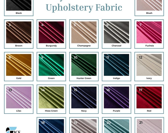 Royal Soft Velvet Upholstery Fabric by the Yard – Heavy Weight Fabric for Sofa, Couch, Chair, Drapery, Curtains, and Home Décor