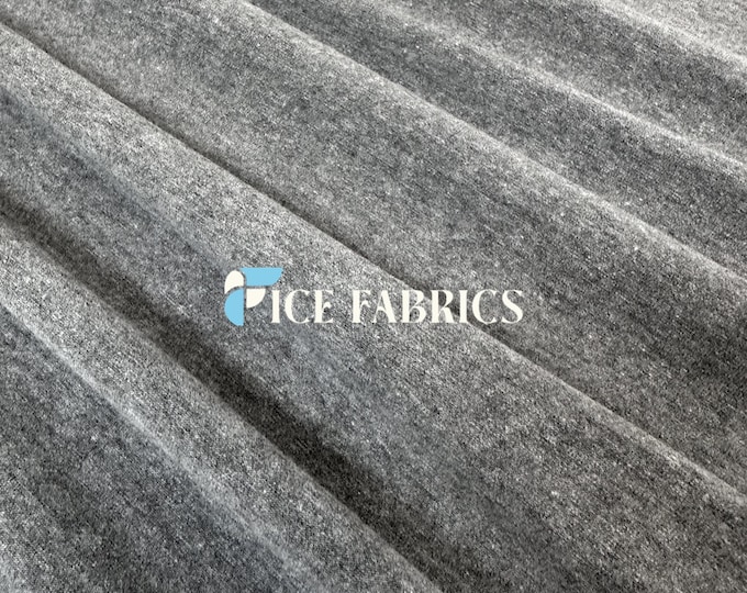 Charcoal 4 Way Stretch knit Cotton Spandex Fabric By The Yard Spandex Cotton Jersey Fabric