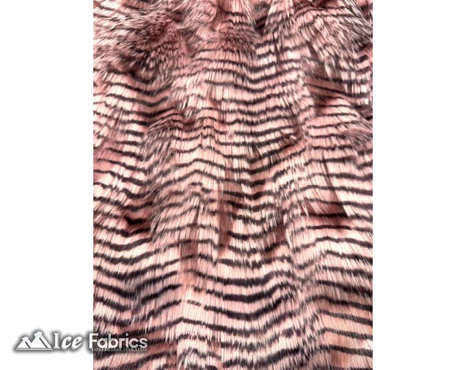 Faux Fur Fabric Dusty Rose Fancy Feather By The Yard | Long Pile Thick Fur Fabric Fake Fur | Jacket, Coat, Blanket