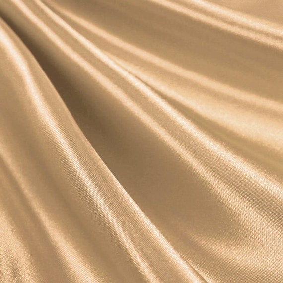 Champagne Medium High Quality Satin Fabric Sold by the Yard 60