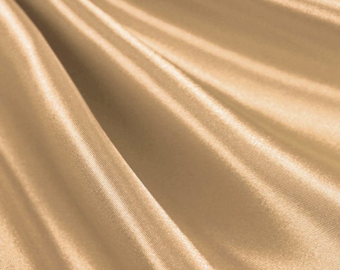Champagne_ Medium High Quality Satin Fabric Sold By The Yard/ 60'' Wide Inches Used For Dresses, Decorations, Fashion Show/Wholesale Price