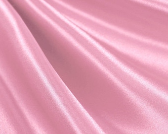 Pink_ Medium High Quality Satin Fabric Sold By The Yard/ 60'' Wide Inches Used For Dresses, Decorations, Fashion Show/Wholesale Price