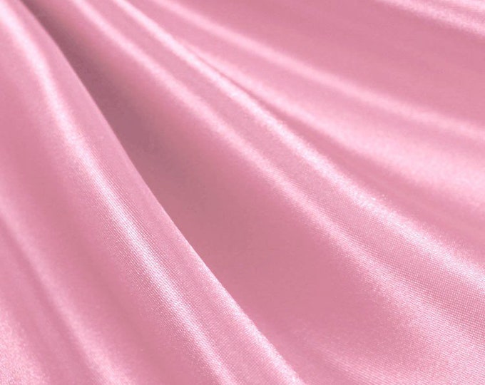 Pink_ Medium High Quality Satin Fabric Sold By The Yard/ 60'' Wide Inches Used For Dresses, Decorations, Fashion Show/Wholesale Price
