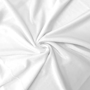 French (White) Stretch Velvet Spandex 4 Way Stretch Velvet Fabric Sold By The Yard// Smooth Back, Elegant Sheen For Dresses, Decorations