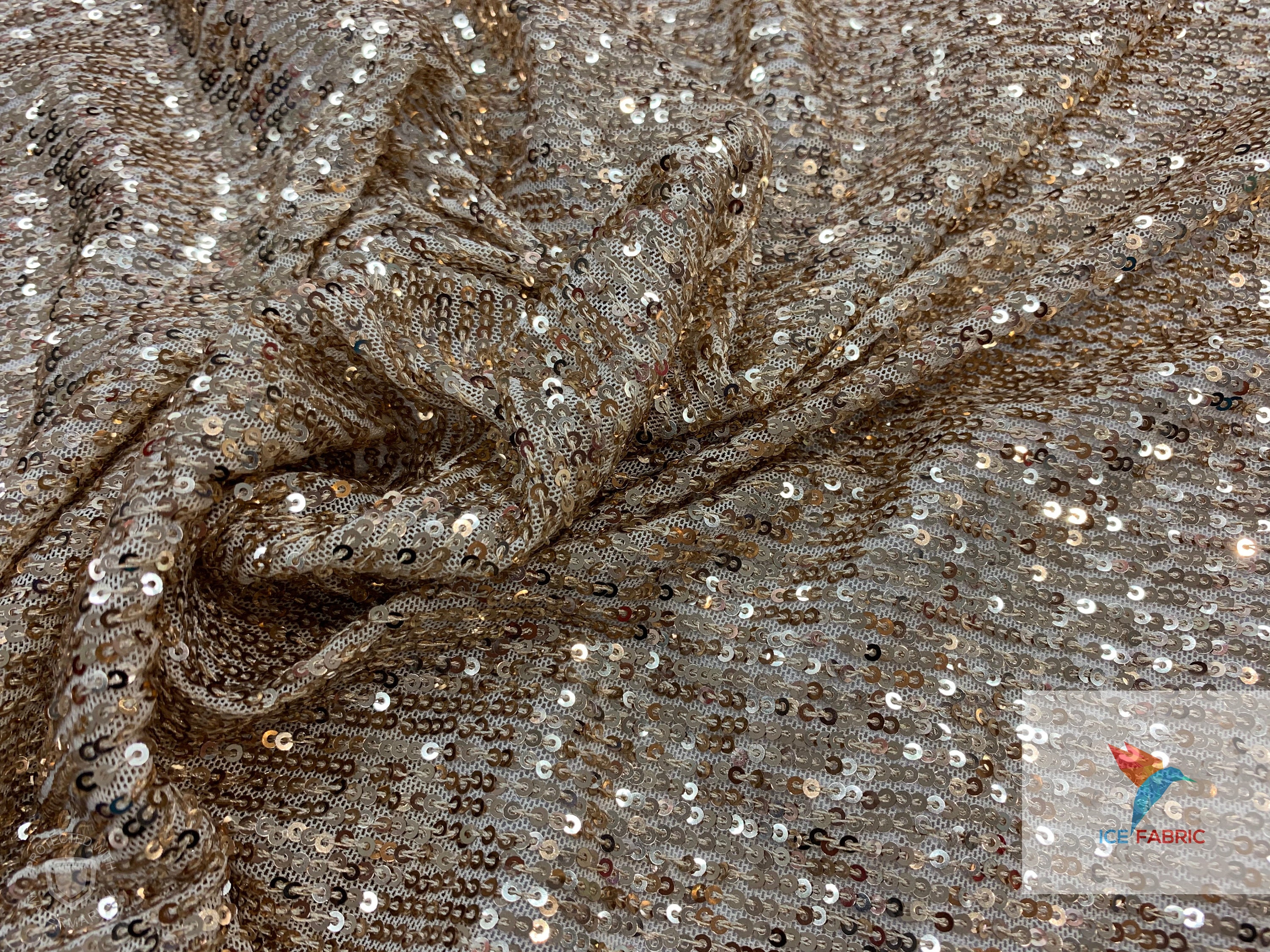 Oval Tear Sequin Mermaid Fabric Iridescent Fabric - IceFabrics