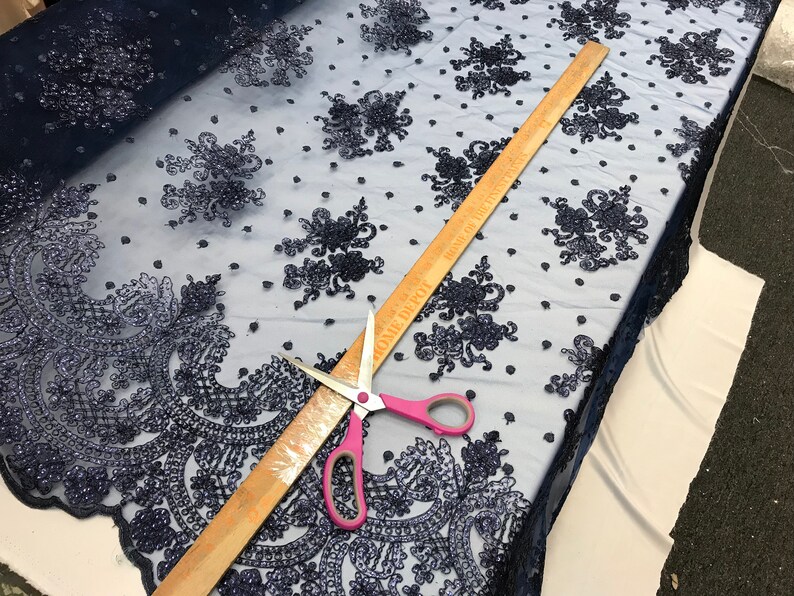 Tablecloths Runners Night Gowns Costumes Navy Mesh Lace Floral Fabric By The Yard/_ Embroidery Handmade Floral Lace/_ Decor Skirts