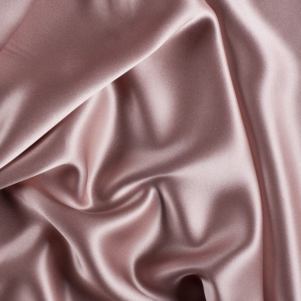 60 Wide Dusty Rose CHARMEUSE Stretch Satin Fabric | By The Yard | Stretch CHARMEUSE Satin For Dresses, Decorations, Craft Project, Garments