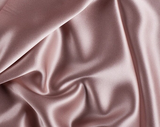 60 Wide Dusty Rose CHARMEUSE Stretch Satin Fabric | By The Yard | Stretch CHARMEUSE Satin For Dresses, Decorations, Craft Project, Garments