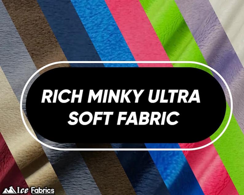 Rich Minky Fabric By The Yard 60 Wide Ultra Soft Fabric 3.mm Pile Used for Blanket, and many more image 2