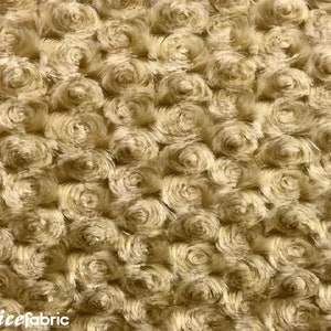 Tessuto Minky Camel Rose Rosette tagliato su misura / Tessuto elasticizzato in 4 direzioni / Tessuto ultra super morbido / Tessuto a trama peluche a ricciolo largo 58&quot;