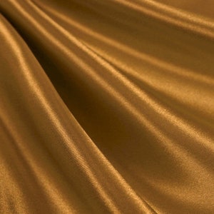 Dark Gold _ Medium High Quality Satin Fabric Sold By The Yard/ 60&#39;&#39; Wide Inches Used For Dresses, Decorations, Fashion Show/Wholesale Price