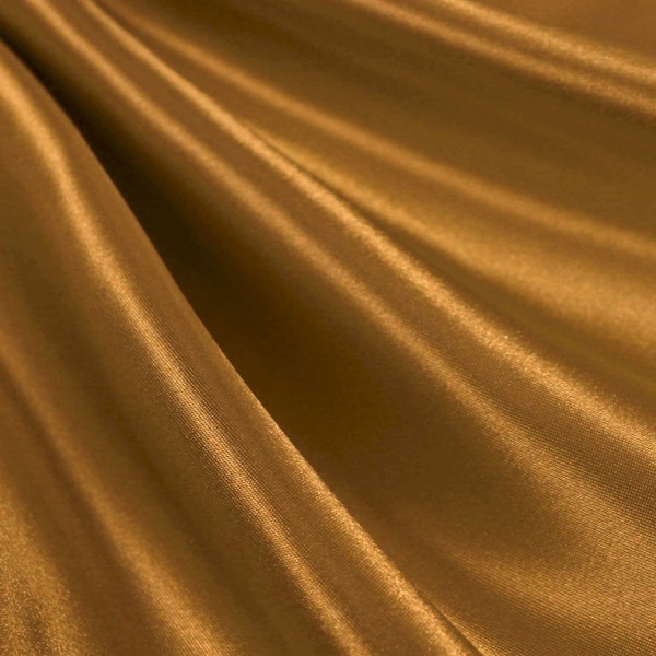 Dark Gold _ Medium High Quality Satin Fabric Sold By The Yard/ 60'' Wide Inches Used For Dresses, Decorations, Fashion Show/Wholesale Price
