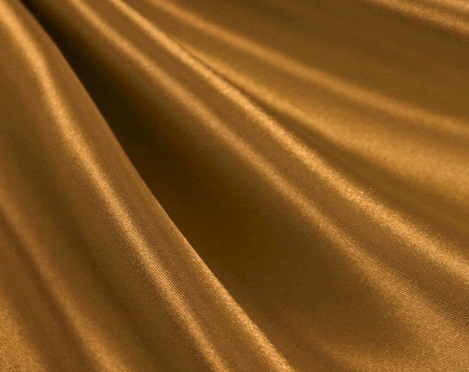 Dark Gold _ Medium High Quality Satin Fabric Sold By The Yard/ 60'' Wide Inches Used For Dresses, Decorations, Fashion Show/Wholesale Price