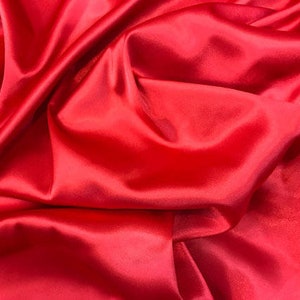 By the yard  RED Charmeuse Satin Fabric 60" wide By the Yard for wedding dresses, decorations, drapes, crafts