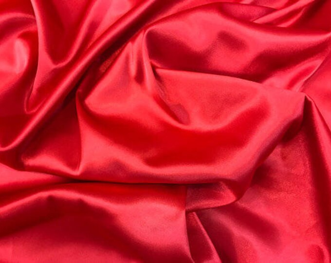 By the yard  RED Charmeuse Satin Fabric 60" wide By the Yard for wedding dresses, decorations, drapes, crafts
