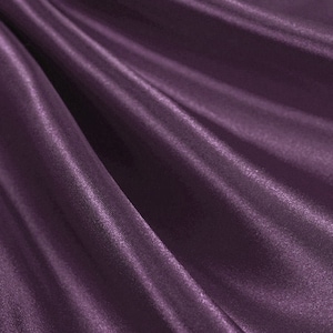 Plum _ Medium High Quality Satin Fabric Sold By The Yard/ 60&#39;&#39; Wide Inches Used For Dresses, Decorations, Fashion Show/Wholesale Price