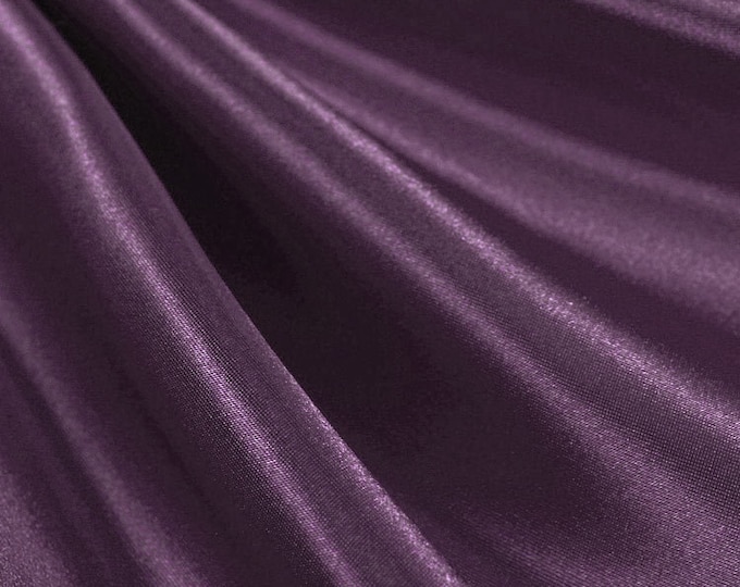 Plum _ Medium High Quality Satin Fabric Sold By The Yard/ 60'' Wide Inches Used For Dresses, Decorations, Fashion Show/Wholesale Price