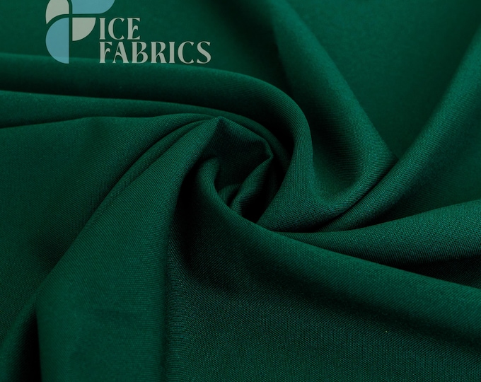 Hunter Green Solid Poly Poplin Fabric by the Yard for Clothing, Crafts and Decorations | Poplina Luxe
