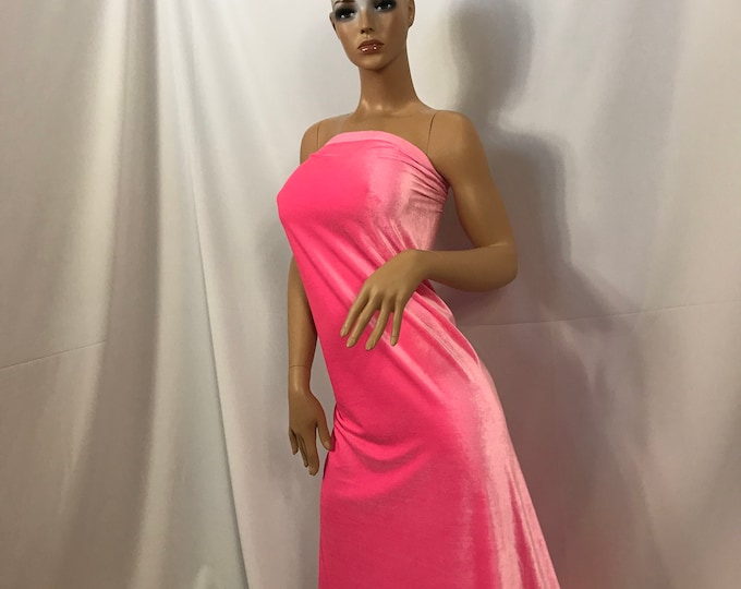 Stretch Velvet Fabric neon pink Fabric Velvet Fabric By The Yard Sewing Fabric wedding fashion dress spandex fabric