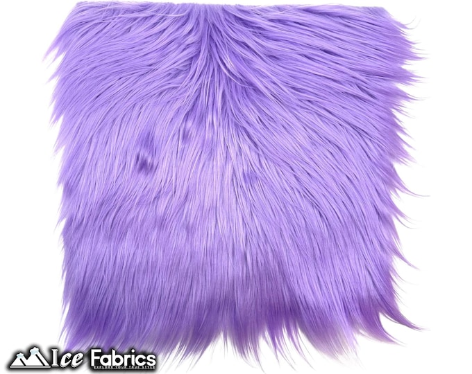 Lavender Long pile Square Faux Fur Fabric | sold by Square Pre Cut | for Clothing, Pillows, decoration