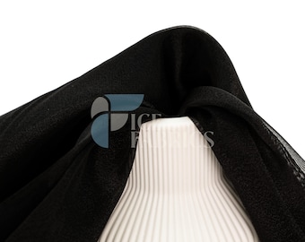 Tela de organza transparente de cristal negro cortada a medida y por rollo - para decoración, vestidos de moda