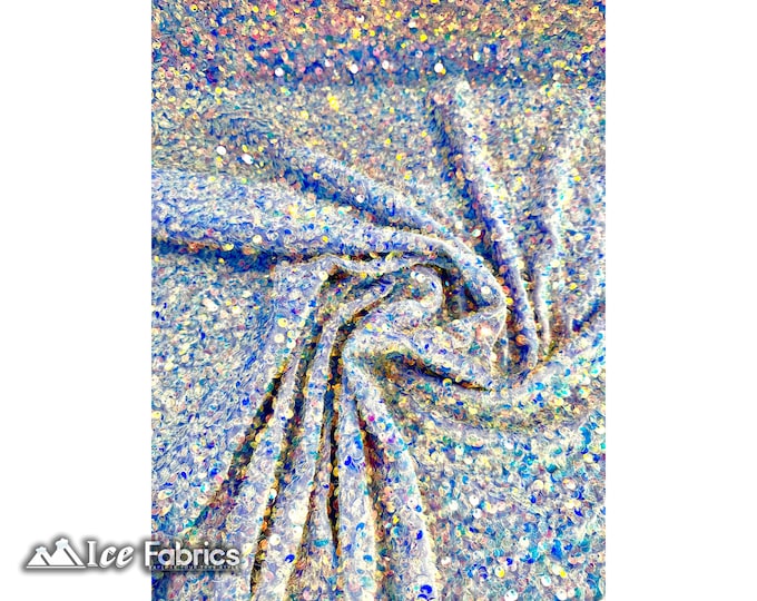 Iridescent Lilac Stretch Velvet Sequins Fabric By The Yard | Full Sequin Embroidery on Velvet Fabric on Spandex Fabric | For Prom Dresses