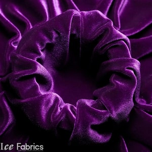 Smooth Purple 4 Way Stretch Velvet Fabric By The Yard | Polyester Spandex Fabric | 60” Wide | for Dress, tablecloth, Drapery