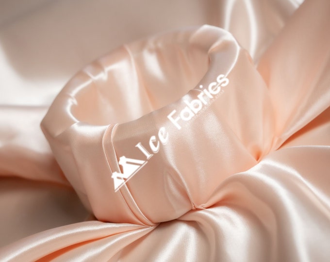 Blush Shiny Thick Satin Fabric By The Yard Bridal Satin Fabric (60” Wide) for Tablecloths, decoration and more