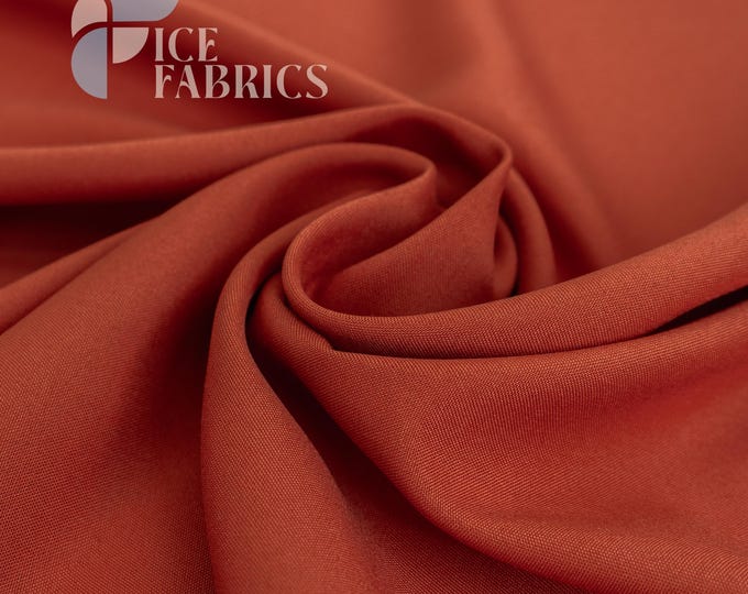 Rust Solid Poly Poplin Fabric by the Yard for Clothing, Crafts and Decorations | Poplina Luxe