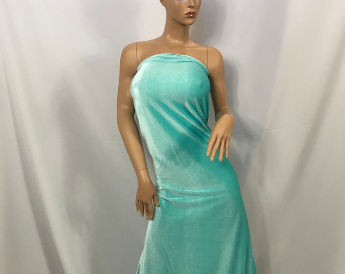 Stretch Velvet Fabric Aqua Fabric Velvet Fabric By The Yard Sewing Fabric apparel, costumes, dance wear, decorations and more