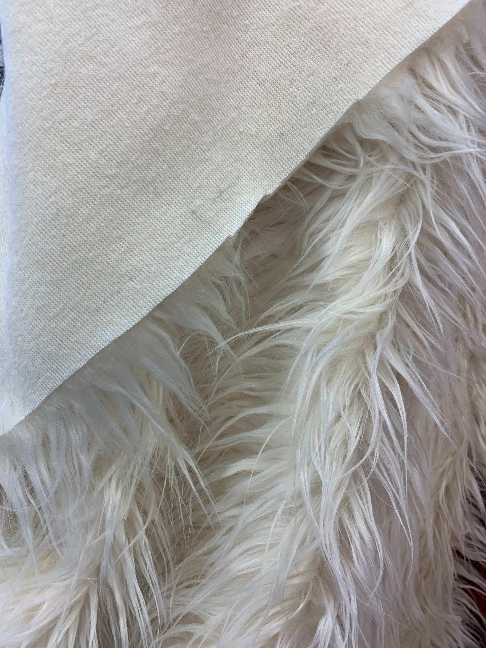 Ivory Canadian Faux Fur Fabric by the Yard Mongolian Long | Etsy
