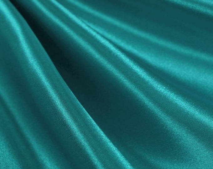 Teal _ Medium High Quality Satin Fabric Sold By The Yard/ 60'' Wide Inches Used For Dresses, Decorations, Fashion Show/Wholesale Price