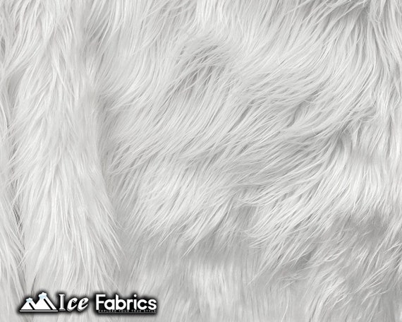 White Shag Faux Fur Fabric 60 Wide