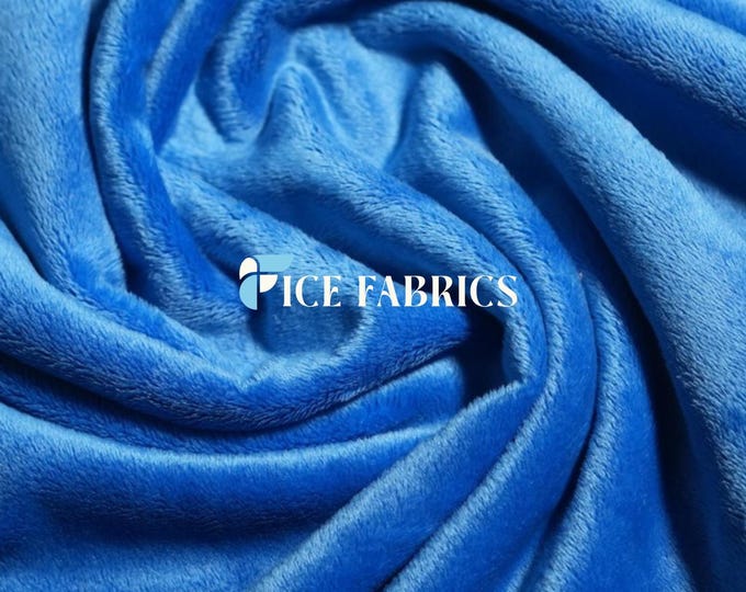 Royal Blue New Faux Fur | Navy Blue Fleece Minky Fabric By The Yard | Faux Fur Fabric | 58’’ Wide | Thick and Soft