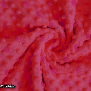 New Hot Pink Polka Dot Minky Stoff Meterware | Großhandelspreis Ultra Soft Fleece-Stoff | 60 &quot;Breit