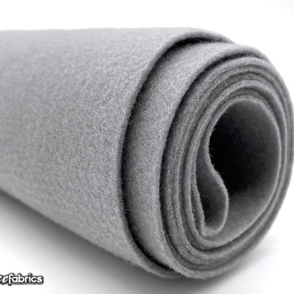 Solid Grey Acrylic Felt Fabric By The Yard | Crafts Fabric | 72” Inches Wide | Thick Acrylic Felt Fabric