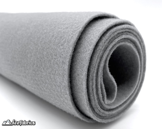 Solid Grey Acrylic Felt Fabric By The Yard | Crafts Fabric | 72” Inches Wide | Thick Acrylic Felt Fabric