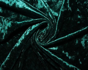 Emerald Stretch Fabric// High Quality Stretch Crushed Velvet Fabric By The Yard//58,60 Wide For Dresses, DECORATIONS,skirts, boots, bag