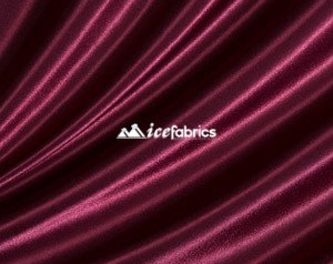 Cranberry- Soft Silky Shiny Stretch Charmeuse Satin Fabric By The Yard- Thin Satin- %5 Spandex