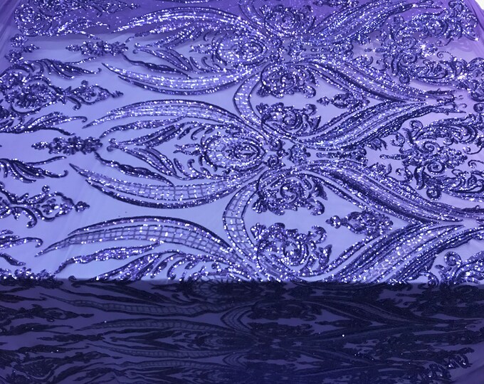 Purple Sequins 4 way stretch wedding prom Fabric Dresses by the yard bridal Decorations top shop tablecloths Night Gowns Decor Skirts
